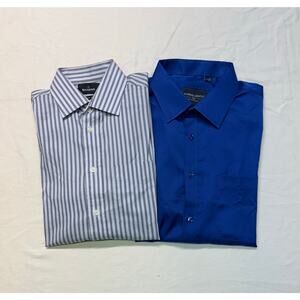 Lot of 2 Blackberrys Mens striped shirt button down alimens gentle size M